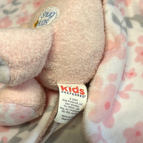 Kids Preferred Pink Floral Bunny security Blanket/stuffie - Picture 2 of 4